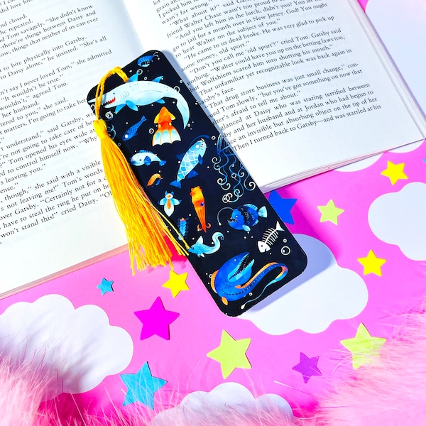 Deep Sea Creatures Bookmark, Bookmarks, Bookish Gift, Marine Biology Gift