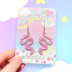 Earthworm Acrylic Earrings, Worm Earrings, Funky Acrylic Earrings, Worm Gifts