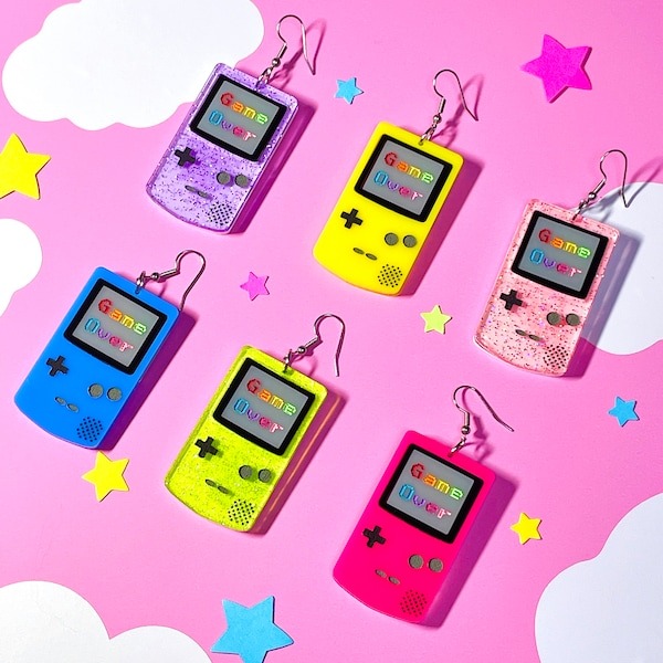 Nostalgic Videogame Acrylic Earrings, Laser Cut Acrylic Earrings, y2k