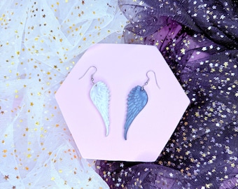 Angel Wing Acrylic Earrings, Laser Cut Acrylic Earrings