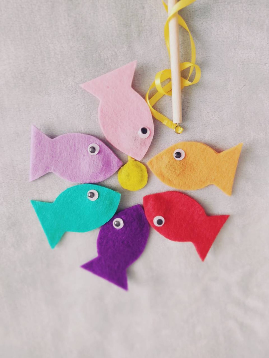 Fish Toysfishing Game Designed for Kids With Handmade Felted Etsy