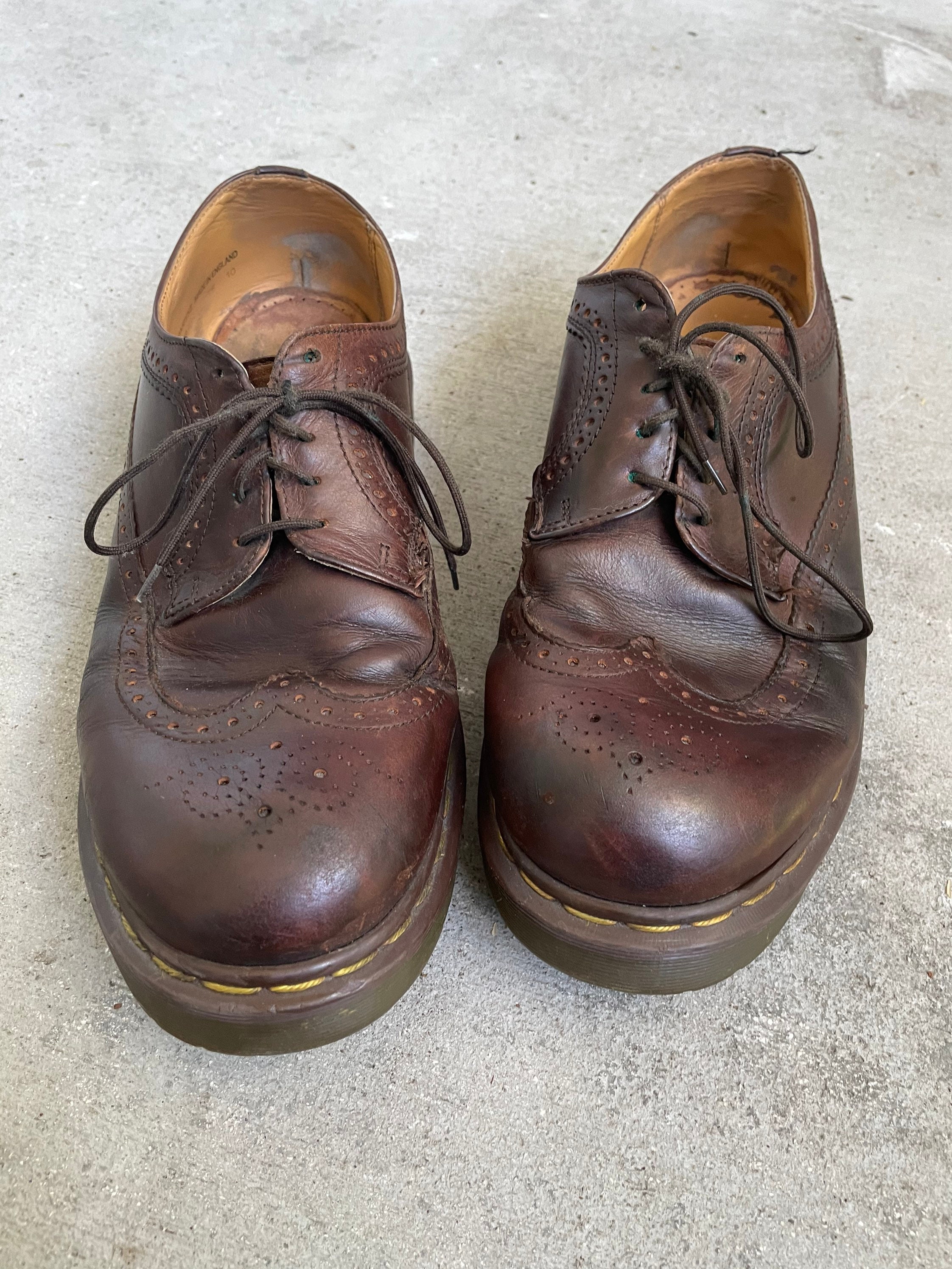 1980s Made in England Brown Leather Oxford Dr Martens Mens | Etsy