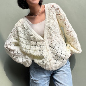 Cardigan au crochet Gemma (anglais) | Modèle intermédiaire