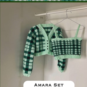 Amara Set Crochet Pattern Crochet Cardigan Crochet Top Beginner / Intermediate Pattern image 1