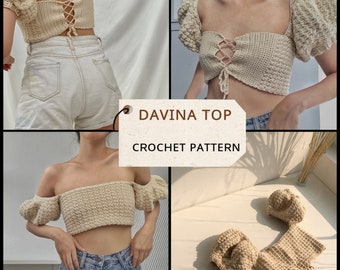 Davina Puff Sleeves Top Crochet Pattern