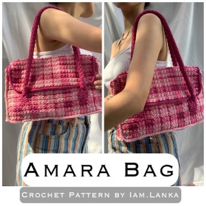 Patrón de bolso a crochet / Patrón de bolso amara a crochet / Bolso de hombro a cuadros