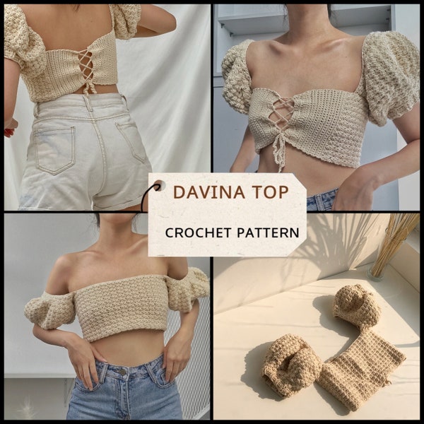 Davina Puff Sleeves Top Crochet Pattern