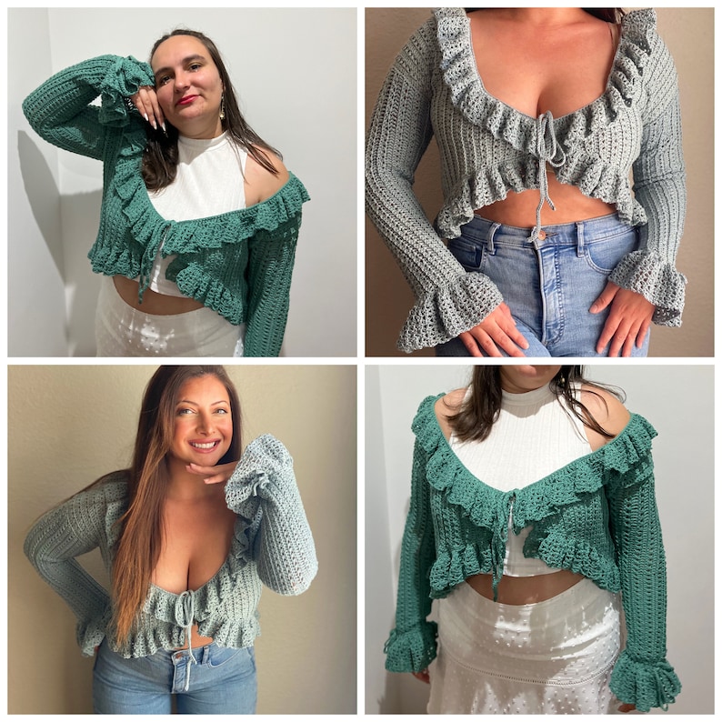 Lacey Dream Cardigan Crochet Pattern Intermadiate/ Size Inclusive/ Crochet mesh cottage core vintage cardigan image 4