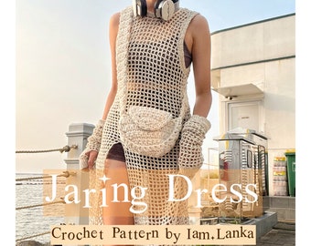 Flowy Crochet Mesh Dress & Gloves Pattern (PDF Pattern)