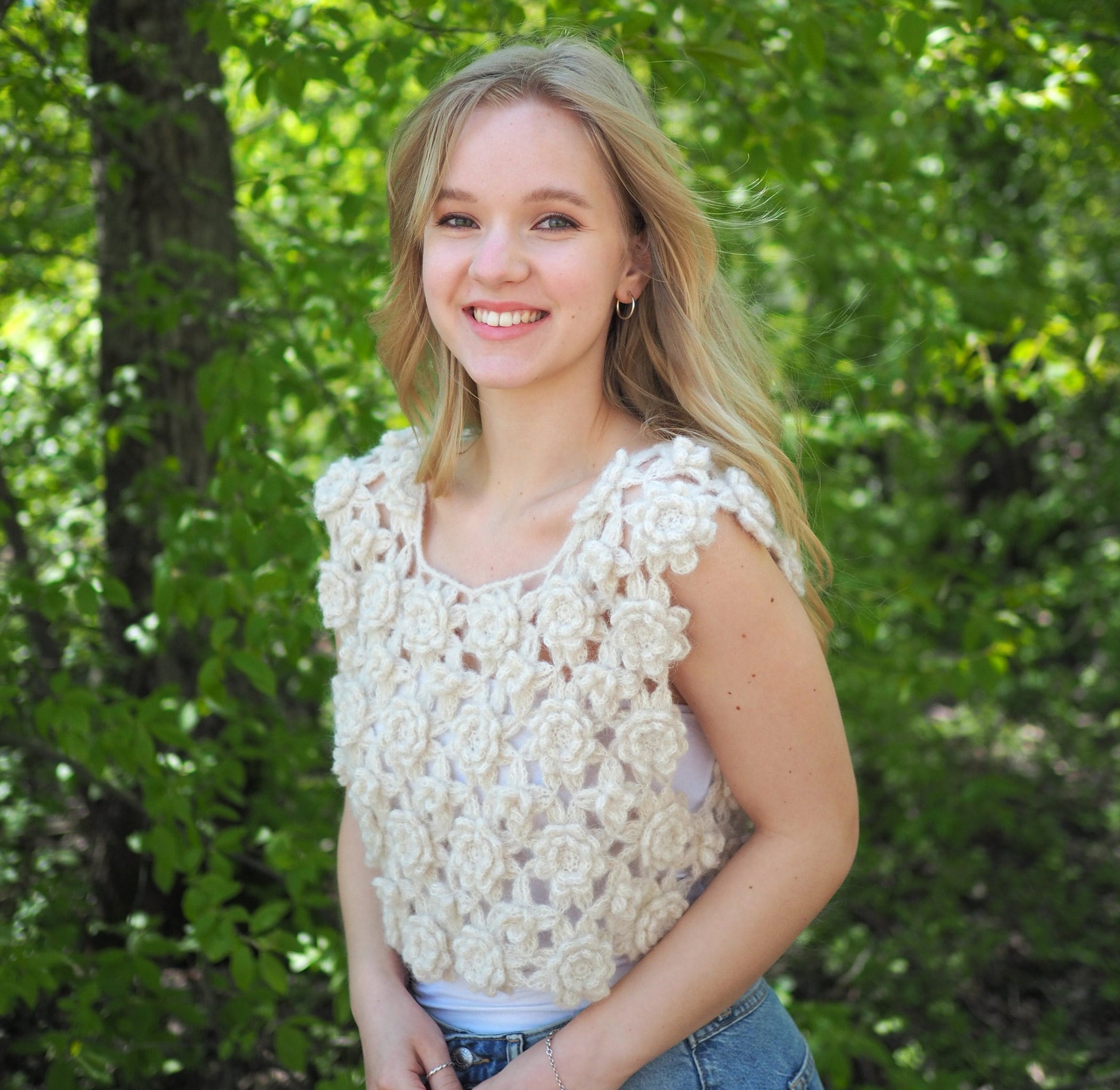 Camellia Sweater Crochet Pattern (english)| Intermediate Pattern