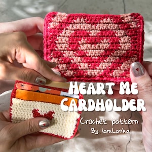 Patrón de crochet para tarjetero Heart Me \ Ganchillo fácil / patrón de billetera de crochet