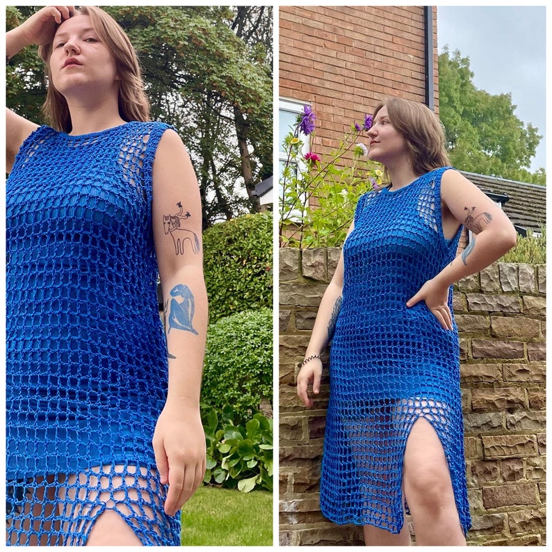 Jaring Dress Crochet Pattern Flowy Crochet Mesh Dress Etsy UK