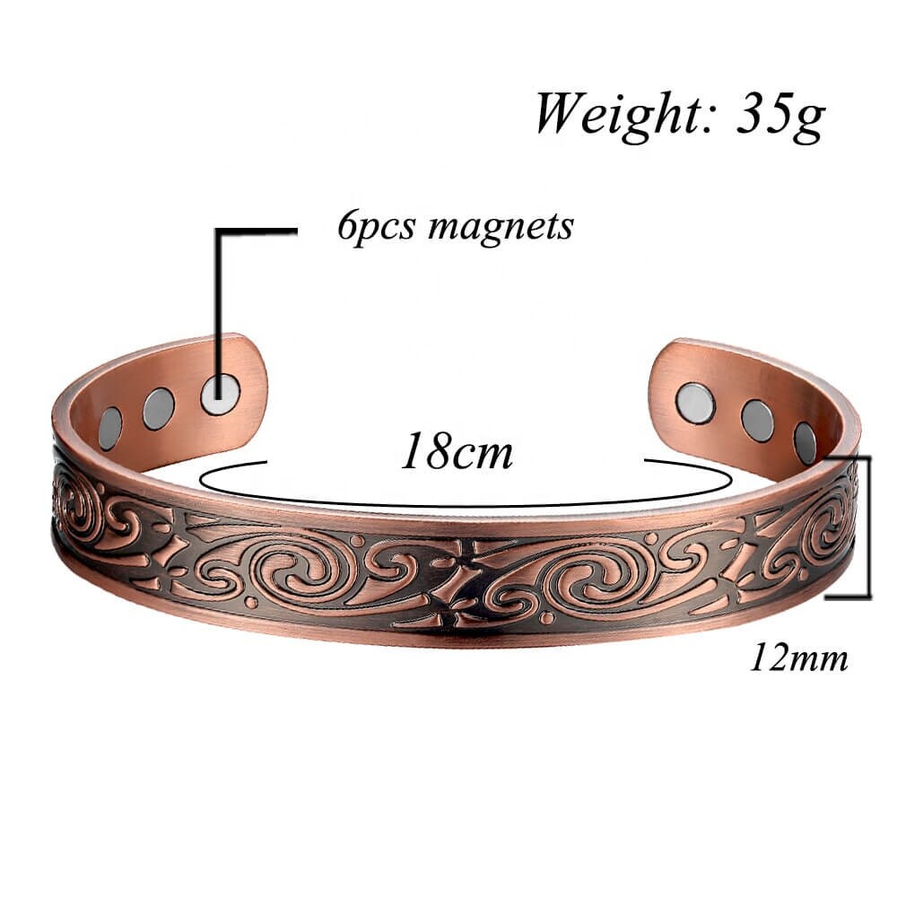 pure copper adjustable bracelet with 6 high quality Etsy
