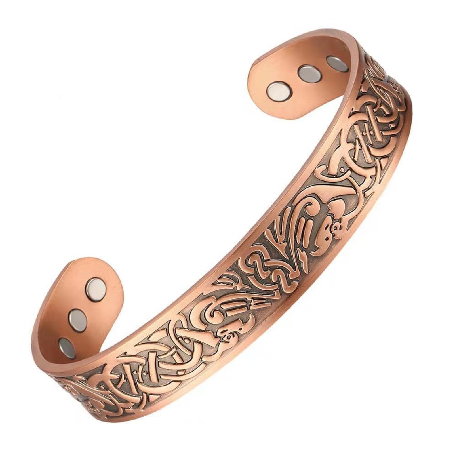 pure copper adjustable bracelet with 6 high quality Etsy