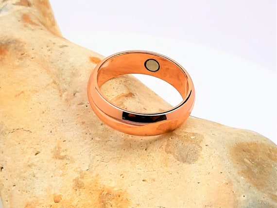 Magnetic pure copper ring with 3 high quality magnet handmade free UK delivery Unisex ring birthday gift anniversary gift gift Easter gift