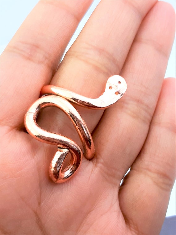 Gold Coils Black Snake Adjustable Ring