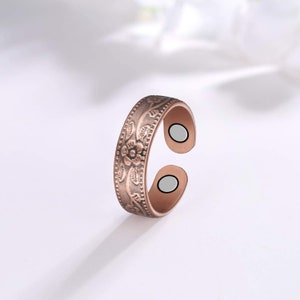 Magnetic pure copper adjustable ring with 2 high quality magnet,handmade,free UK delivery,gift for her,birthday gift,anniversary gift,gift