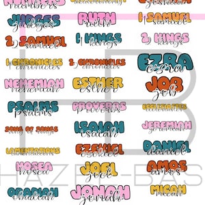 Books of the Bible stickers for Bible journaling digital download