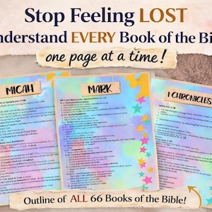 Arrêtez de vous sentir perdu dans votre Bible | Guide en 1 page des 66 livres | La Bible en toute simplicité PDF imprimable