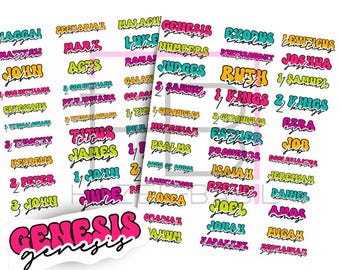 Books of the Bible journaling stickers printable digital download