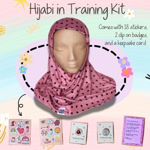 Children&#39;s Hijab |  Kid&#39;s Hijab Gift | Cute Hijab Scarf |  Cotton Kid&#39;s Hijab |  Girl&#39;s Hijab |  Hijab Gift |  Hijabi Stickers and Badges