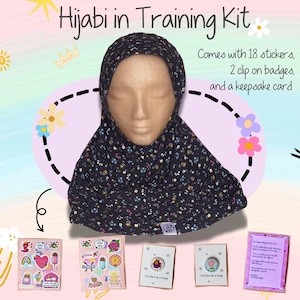 Children&#39;s Hijab |  Kid&#39;s Hijab Gift | Cute Hijab Scarf |  Cotton Kid&#39;s Hijab |  Girl&#39;s Hijab |  Hijab Gift |  Hijabi Stickers and Badges