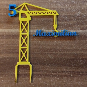 Crane Caketopper Cake Topper 3D Print 2 Colors Name Symbol Children&#39;s Birthday Cake Topper