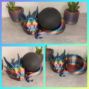 Drache Stand für Alexa Echo Dot 4 und 5 geniales Design Rainbow Bild 5