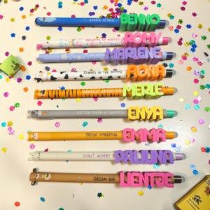 Personalisiertes Gadget: 3D-Namensclip für Gelstifte | Einschulung & Geburtstag Version1
