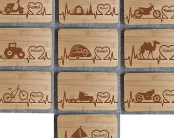 Breakfast board bamboo wood heartbeat 21x14x0.8