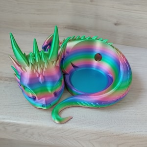 Dragon Stand for Alexa Echo Dot 4 and 5 ingenious design Rainbow 1004 glänzend