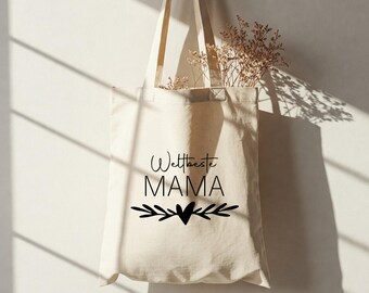 World's best mom | Cotton bag with long handle | Mother's Day | Mother's Day gift | Jute bag | with saying