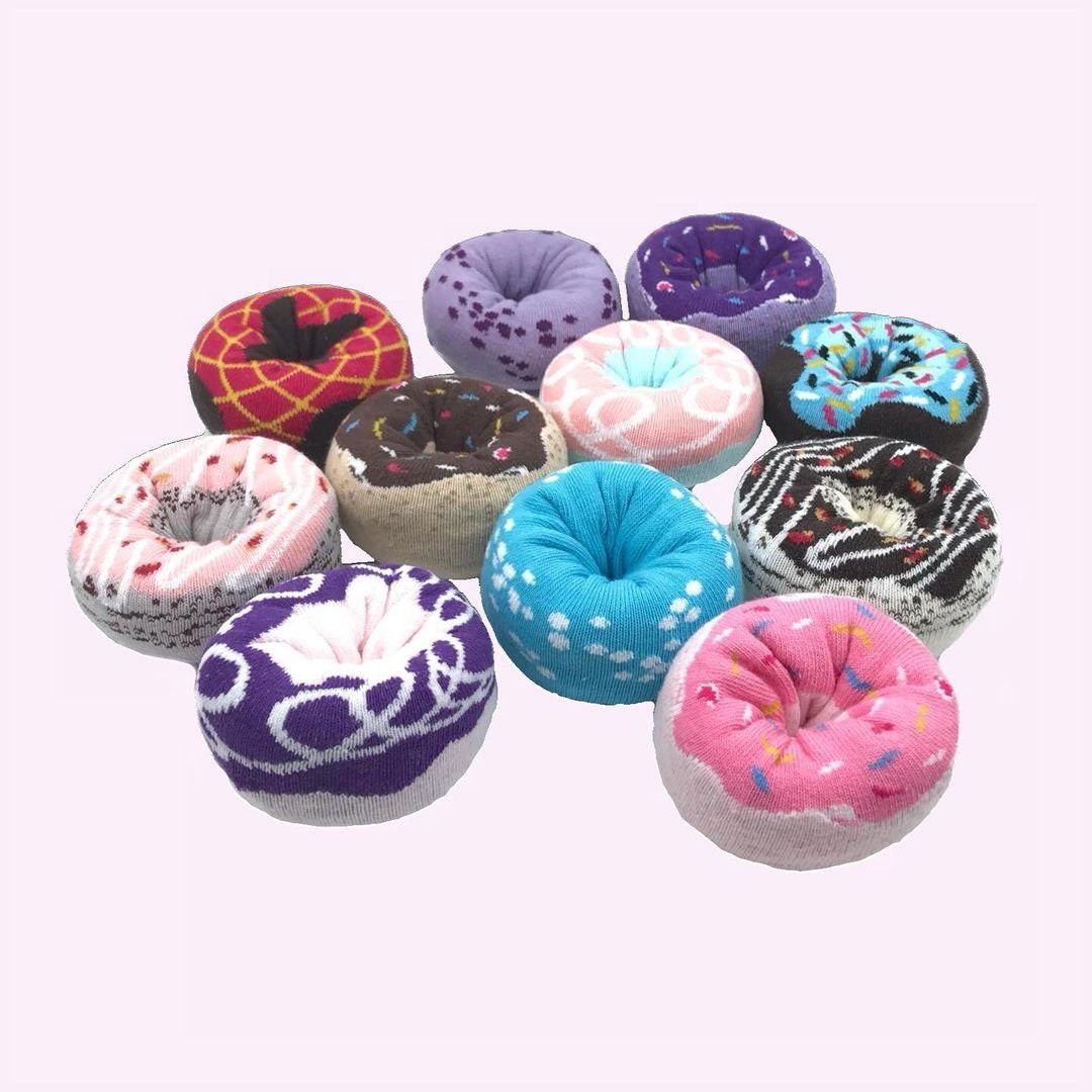 Fun Donut Sock Set Food Socks Gift Box Donut Socks Funny Etsy