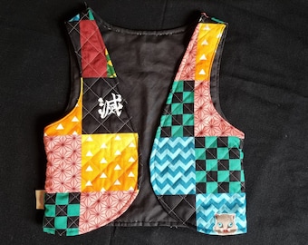 Japonais // Bohème // Gilet // Gilet // patchwork // ska // damier // patch