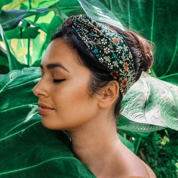 Headband Haarband hairband floral green jungle