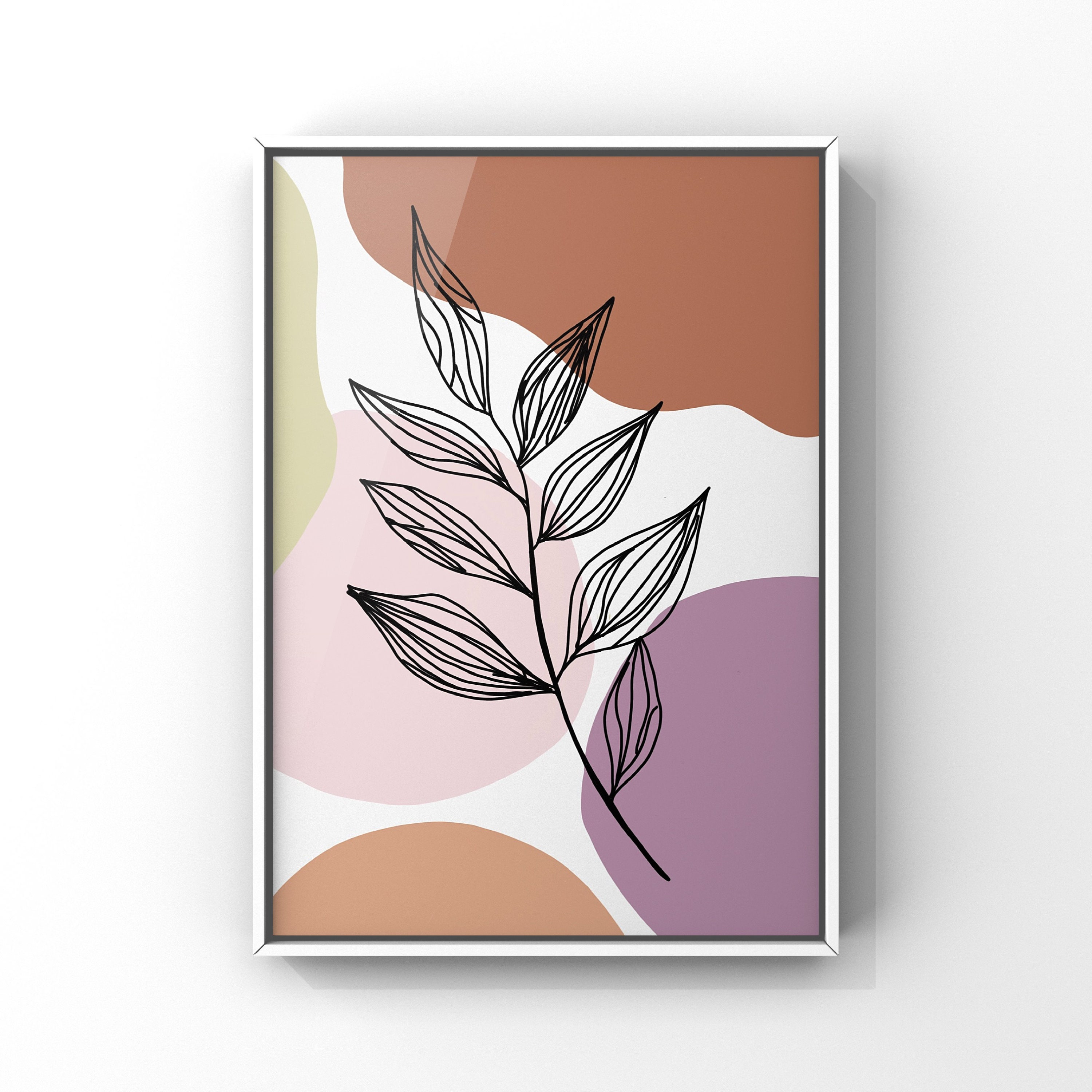 Abstract leaf illustration print. digital copy Etsy