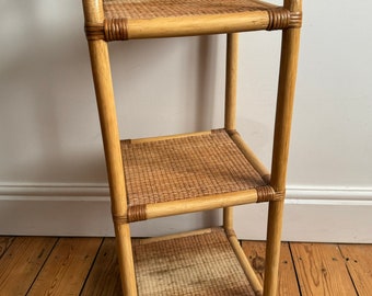 Vintage Bamboo 3 Tier Shelf Unit Display