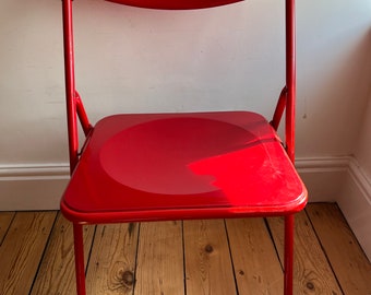 Vintage Red Folding Chair TED Style Retro 1980's