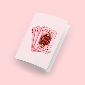 Eres la reina/rey de mi corazón, Tarjeta hecha a mano, Día de San Valentín, Saludos, Tarjeta de Amor, Tarjetas para él, Tarjetas para ella, Tarjetas Lindas