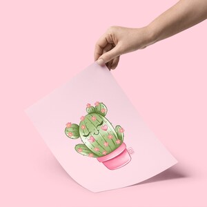 Kaktus Druck, Zitat Druck, Motivierende Zitate, Poster, Fröhlich inspirierend, Wandkunstdrucke, Wohndekor, Illustration rosa, A3 A4 A5 A6