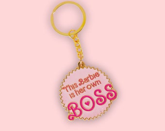 Boss Keyring, Enamel Keychain, Gift for Friend, Girl Boss Keychain, Pink Car Hanging Decorations, Doll Font Keyring, Bag Charm