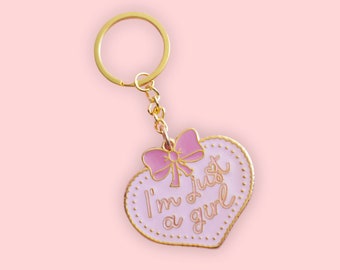 Coquette Keyring, Enamel Keyring, Quote Keychain, Heart Keychain, Tie Keyring, Enamel Charm, Enamel Keychain, Gift for Friend, Bag Charm