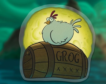 Monkey Island Grog Sticker: Waterproof Vinyl Decal - Gamer Gift