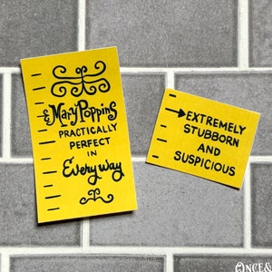 Mary Poppins Stickers - Practically Perfect Ruler Set | Waterproof Decals for Couples and Friends
