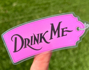 Wonderland "Drink Me" Sticker: Waterproof Vinyl Decal for Journaling