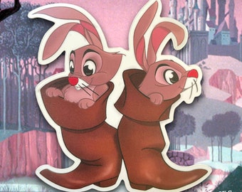 Sleeping Beauty Bunnies Sticker: Waterproof Vinyl Aurora Decal