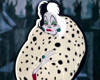 Cruella Sticker | Waterproof Vinyl Decal | Disney Villain | 101 Dalmatians