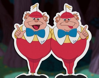 Tweedledee Sticker | Tweedledum and Tweedledee Waterproof Die Cut Decal | Disney's Alice in Wonderland Gift