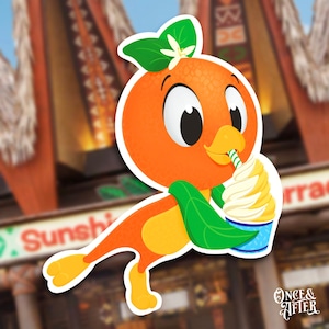 Orange Bird Sticker | Disney&#39;s Adventureland Enchanted Tiki Room | Dole Whip Decal