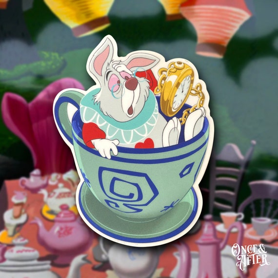 Wonderland White Rabbit Sticker | Waterproof Vinyl Decal | Disney's Alice in Wonderland | Ready to Gift